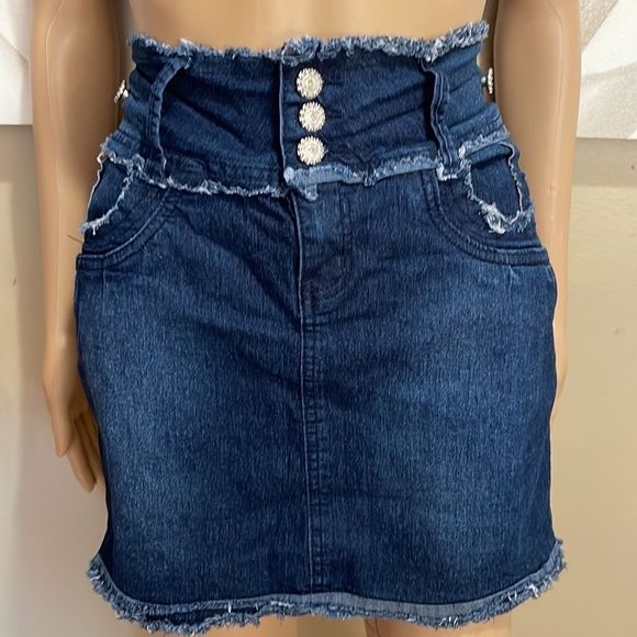 M. Michel Dresses & Skirts - 🦋M. Michel jean skirt Large junior distressed.